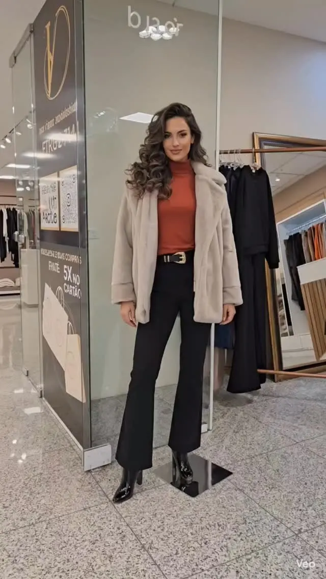 Casaco Pelúcia + Blusa Terracota