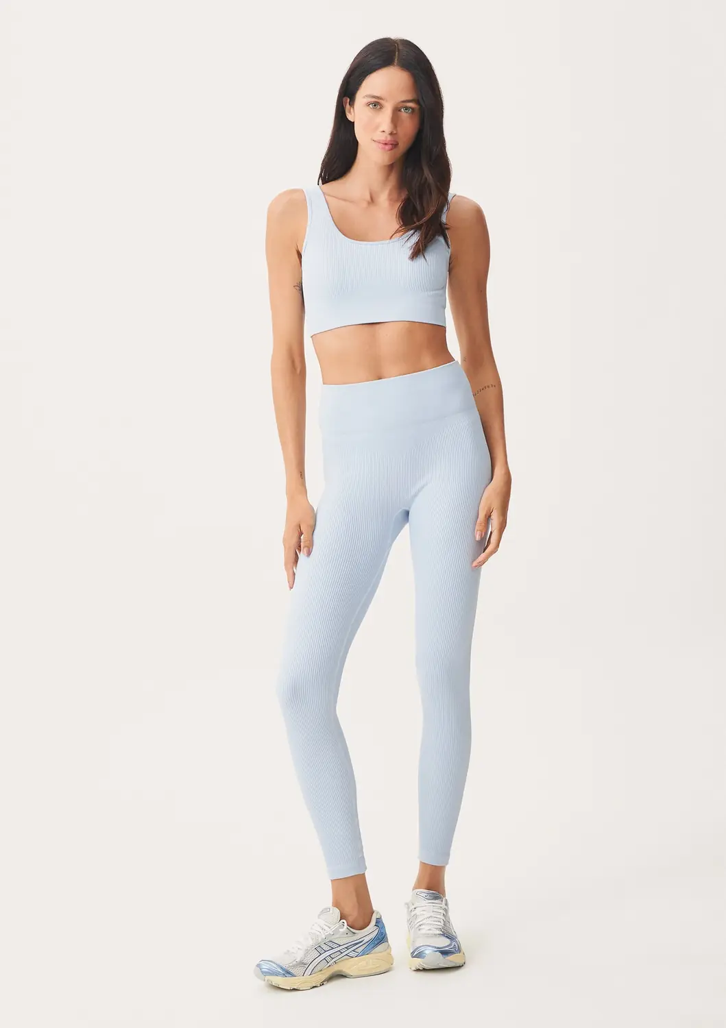 Calça Legging Feminina Canelada Sem Costura — Azul — foto 1 de 4