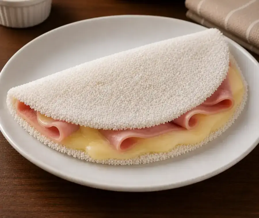 Tapioca de queijo e presunto